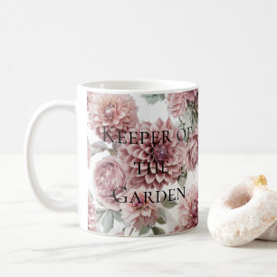 Mug Cadeau Cottagecore Aquarelle Dahlia Rose Pâle