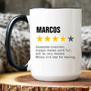 Mug Cadeau d'adieu drôle de nom personnalisé pour dépa