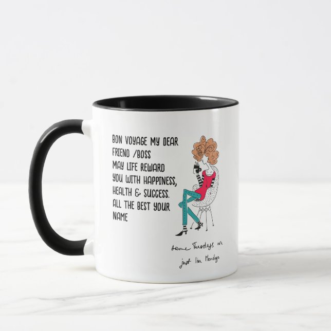 Mug Cadeau d'adieu personnalisé pour un ami ironique (Gauche)