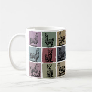 Mug Cadeau d'amour d'animal de lama en céramique vinta