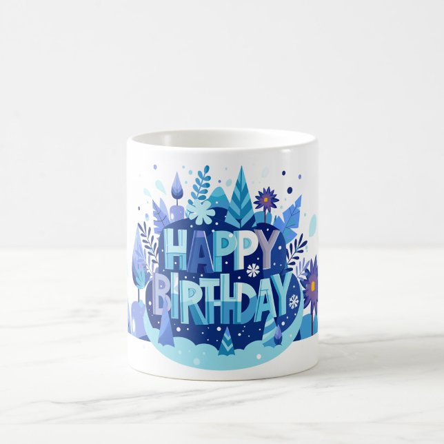 Mug Cadeau d'anniversaire botanique lumineux (Vibrant Floral "Happy Birthday" Mug)