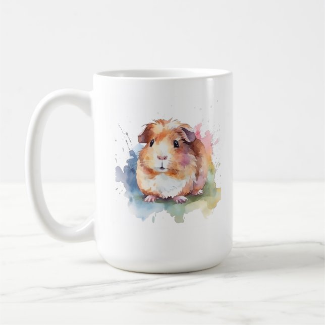 Mug Cadeau d'aquarelle de porc de Guinée (Gauche)