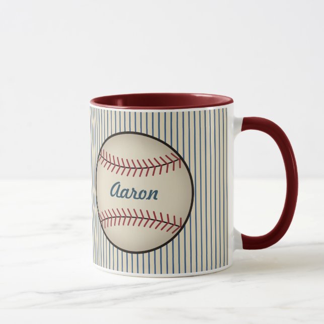 Mug Cadeau de base-ball de base-ball sur mesure (Droite)