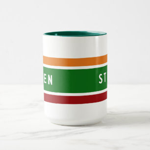 Mug Cadeau de café personnalisé avec nom de station-se