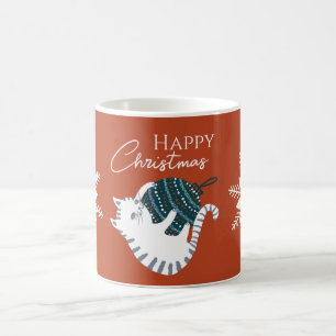 Mug Cadeau de chat jouet de Noël heureux d'hiver