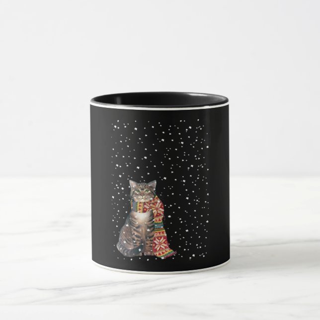 Mug Cadeau de chat| Saison Scarf Chats hiver (Centre)