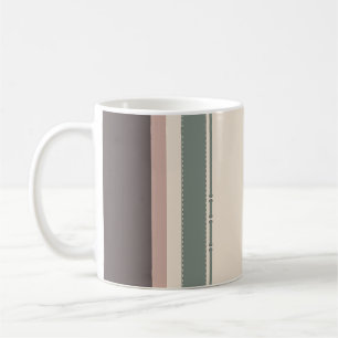 Mug Cadeau de Chauffage Minimaliste à Rayures Pastel