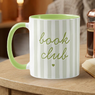 Mug Cadeau de club de lecture Citation Sage rayé coeur