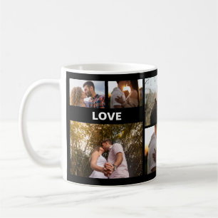 Mug Cadeau de collage photo romantique pour couples