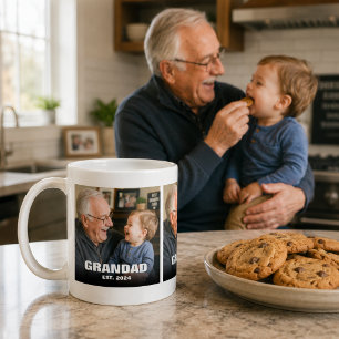 Mug Cadeau de collage photo typographique pour grand-p