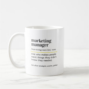 Mug Cadeau de définition d'un directeur marketing drôl
