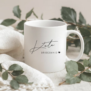 Mug Cadeau de demoiselle d'honneur minimaliste moderne