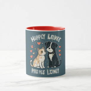 Mug Cadeau de Dessin Animé de Couple d'Animaux Mignons