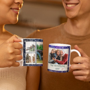 Mug Cadeau de famille photo étoilée de Noël Doodles 6