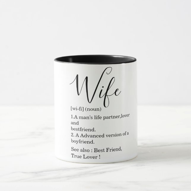 Mug Cadeau de femme romantique moderne avec texte (Centre)