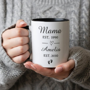 Mug Cadeau de fête des mères avec nom personnalisé   M