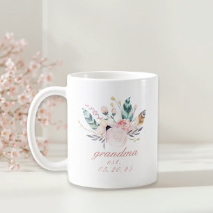 Mug Cadeau de fête des mères floral Boho pour grand-mè