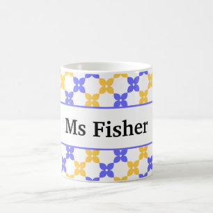 Mug Cadeau de fin d'année pour l'enseignant Fleur rétr