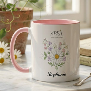Mug Cadeau de Fleur Botanique Soeur Anniversaire d'Avr