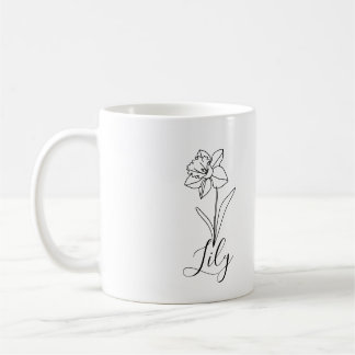 Mug Cadeau de fleur de naissance personnalisé de Narci