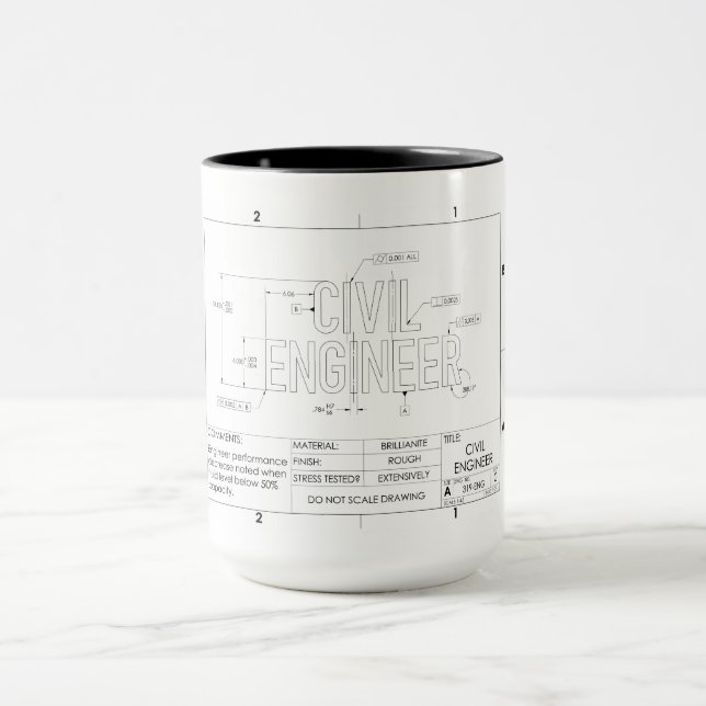 Mug cadeau de génie civil (Centre)