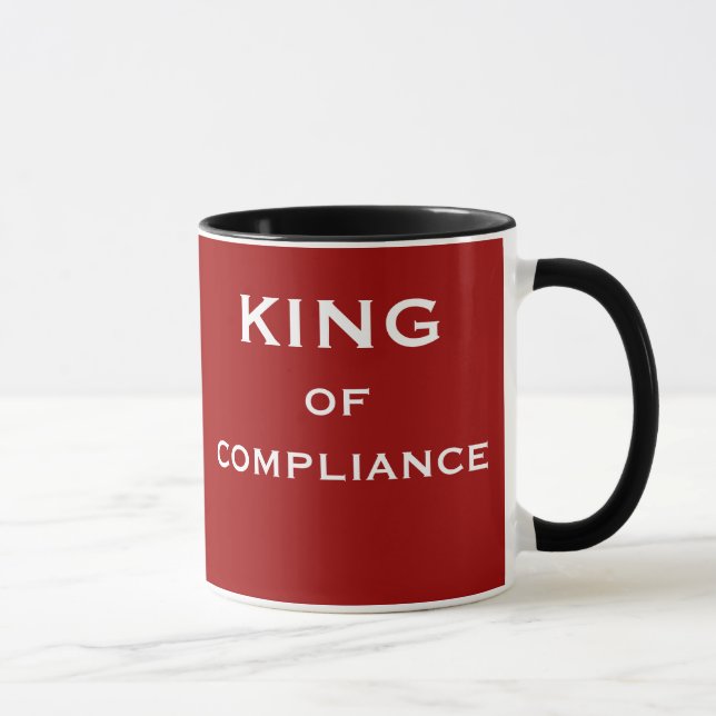 Mug Cadeau de l'agent de conformité masculin | Nom du  (Droite)