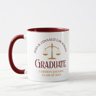 Mug Cadeau de l'école de droit marron sur mesure