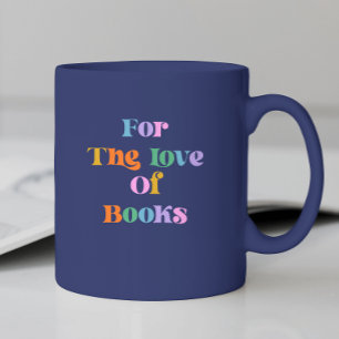 Mug Cadeau de lecture de livre police bleue colorée mo