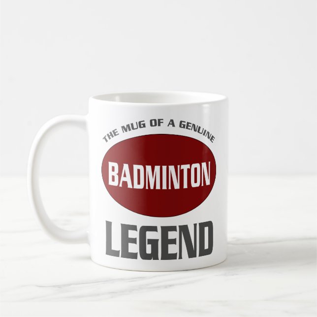 Mug Cadeau de légende Badminton personnalisé (Gauche)
