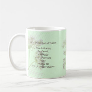 Mug cadeau de l'enseignant à la retraite, Fleurs s