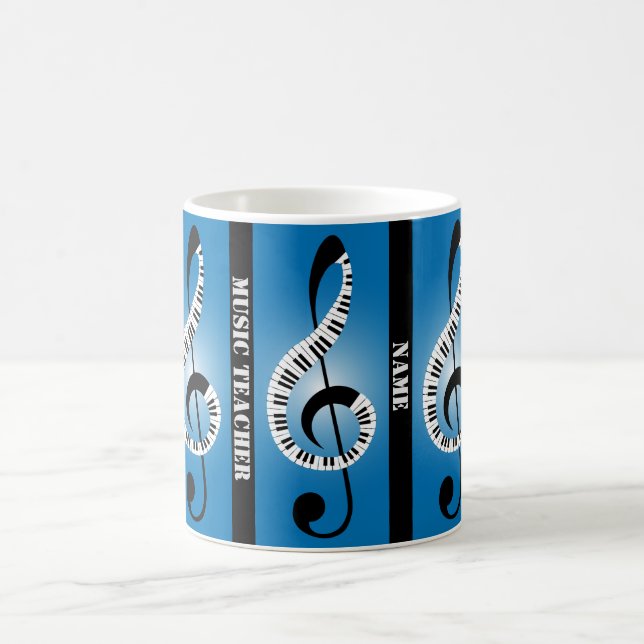 Mug Cadeau de l'enseignant de piano funky Personnalisé (Centre)