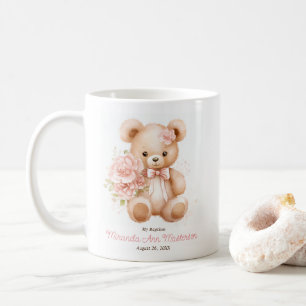 Mug Cadeau de l'invité avec ours en peluche fleuri pou