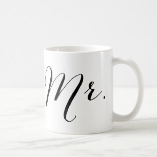 Mug Cadeau de mariage simple M. Script élégant pour ho