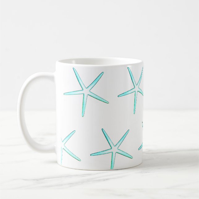 Mug Cadeau de Motif de poisson d'Amérique blanc bleu T (Gauche)