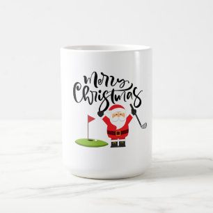 Mug Cadeau de Noël de golf avec Père Noël Golfer au dr