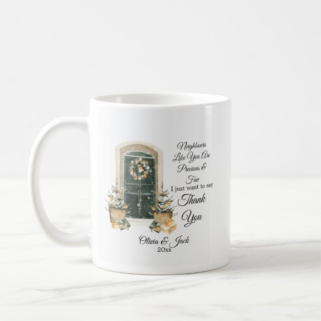 Mug Cadeau de Noël personnalisé pour voisin - sur mesu (Gauche)