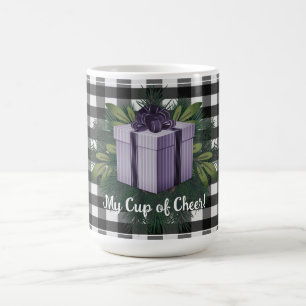 Mug Cadeau de Noël Plaid Buffalo   Violet