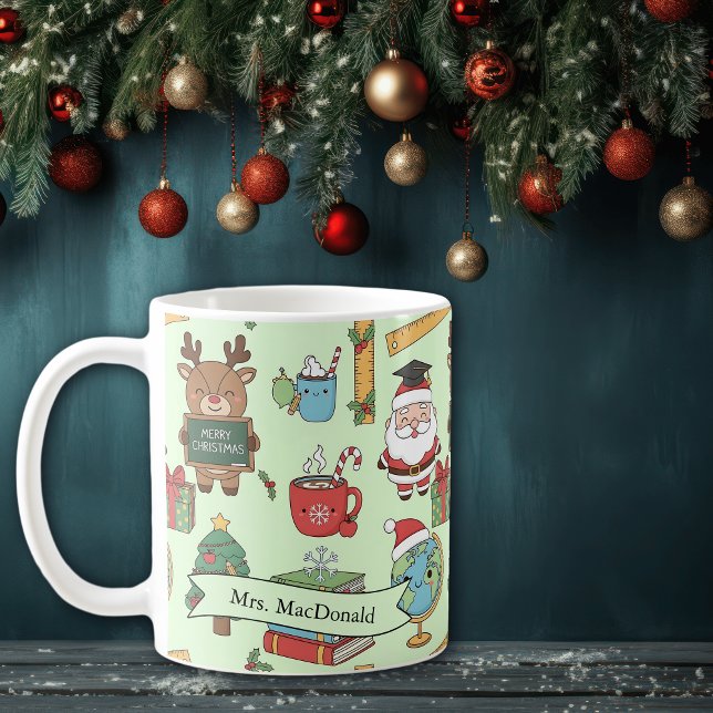 Mug Cadeau de Noël pour enseignant scolaire personnali (Créateur téléchargé)