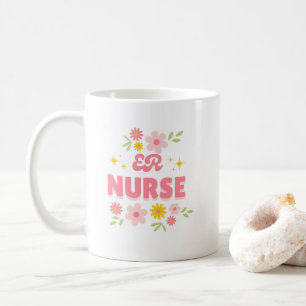 Mug Cadeau de soins infirmiers floraux rétro pour l'ur