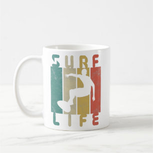 Mug cadeau de surfeur de surf rétro