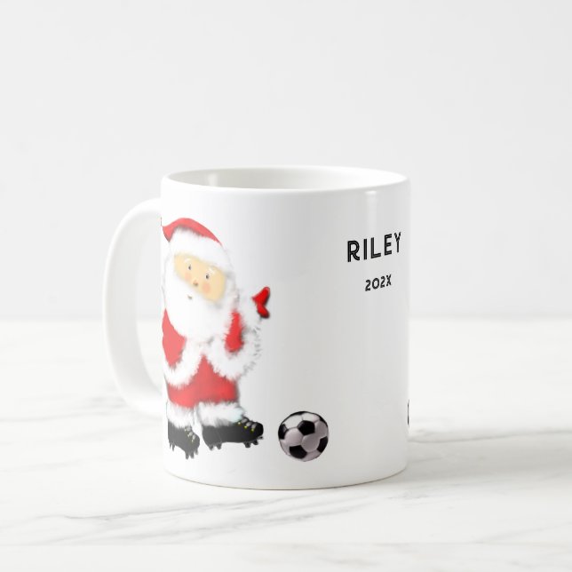 Mug Cadeau de vacances de football personnalisé (Devant gauche)