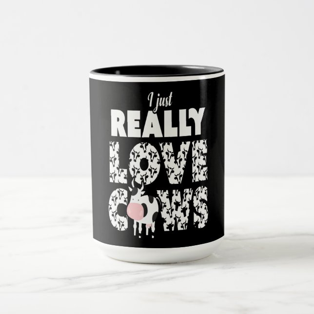 Mug Cadeau de vache| J'Aime Vraiment Le Cadeau Des Vac (Centre)