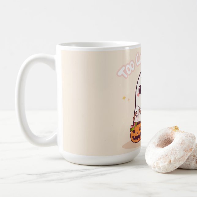 Mug Cadeau d'Halloween Kawaii Ghost (Avec donut)
