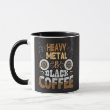 Cadeau drôle de café noir Heavy Metal