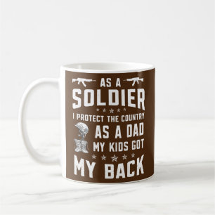 Mug Cadeau drôle de papa soldat pour la fête des pères
