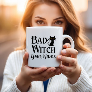 Mug Cadeau drôle de sorcière méchante chat noir Hallow