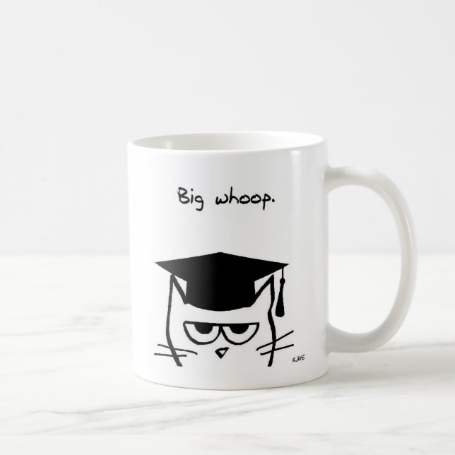 Mug Cadeau drôle d'obtention du diplôme - le chat (Droite)