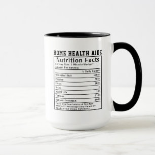 Mug Cadeau drôle pour aide à domicile avec faits nutri