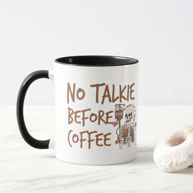 Mug Cadeau drôle pour amateur de chat sans café (Avec donut)
