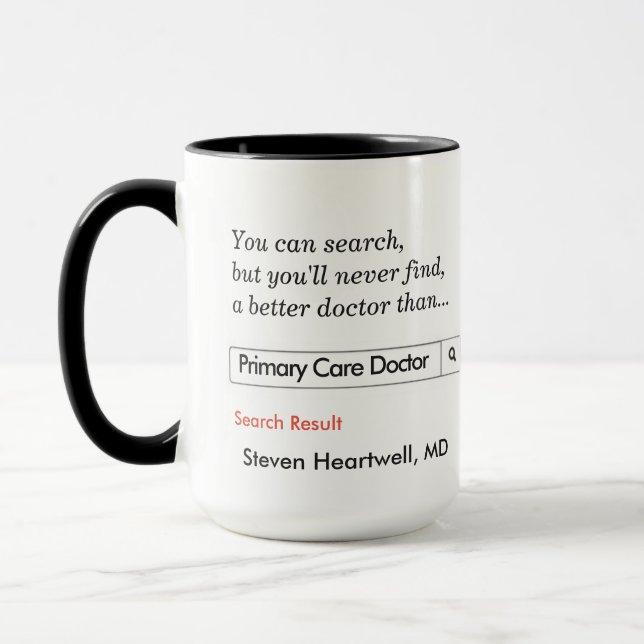Mug Cadeau fait sur commande pour le docteur de (Gauche)